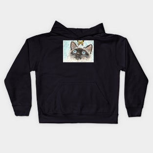 Siamese cat with the butterfly Kids Hoodie